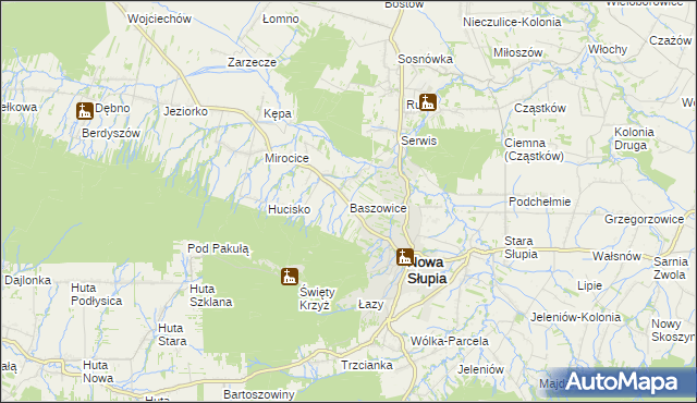 mapa Baszowice, Baszowice na mapie Targeo