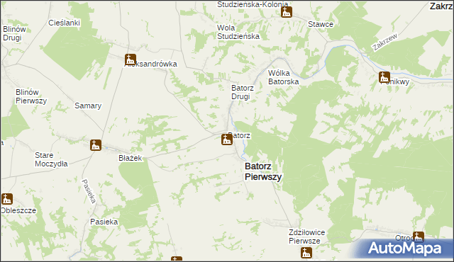 mapa Batorz, Batorz na mapie Targeo