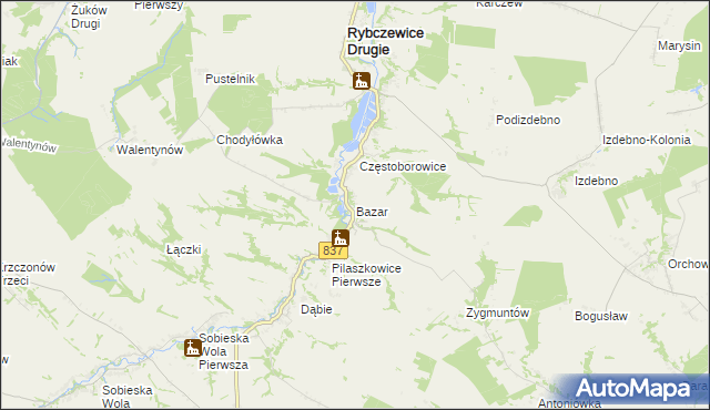 mapa Bazar gmina Rybczewice, Bazar gmina Rybczewice na mapie Targeo