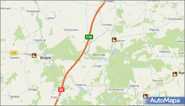 mapa Bębnikąt gmina Rymań, Bębnikąt gmina Rymań na mapie Targeo