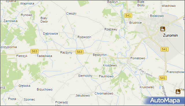 mapa Będzymin, Będzymin na mapie Targeo