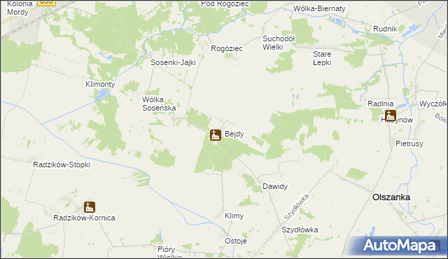 mapa Bejdy, Bejdy na mapie Targeo