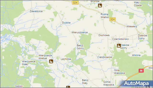 mapa Bełcz Górny, Bełcz Górny na mapie Targeo