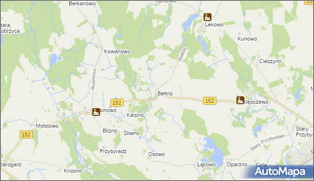 mapa Bełtno, Bełtno na mapie Targeo