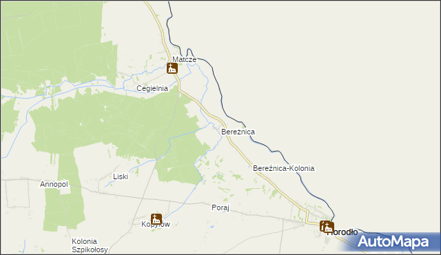 mapa Bereżnica, Bereżnica na mapie Targeo