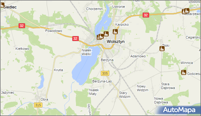 mapa Berzyna, Berzyna na mapie Targeo