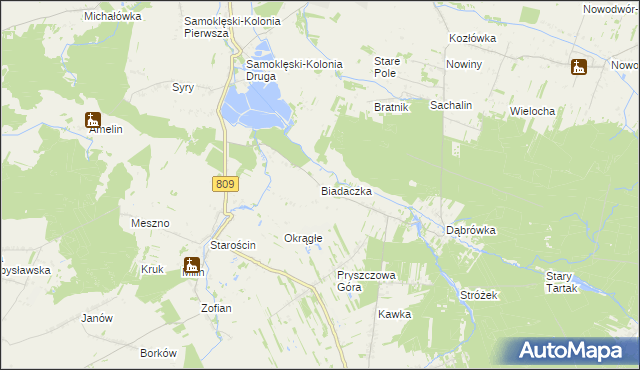 mapa Biadaczka, Biadaczka na mapie Targeo