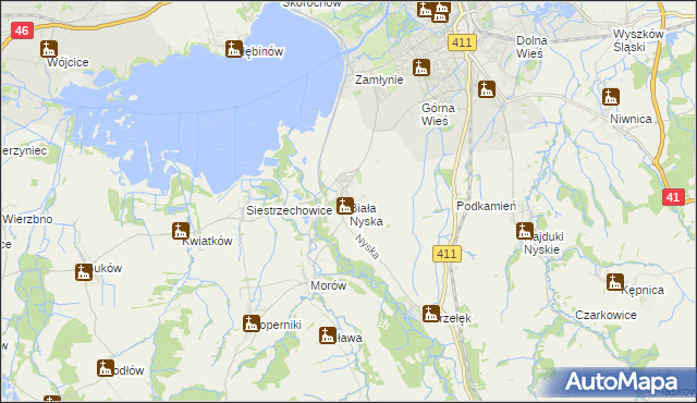 mapa Biała Nyska, Biała Nyska na mapie Targeo