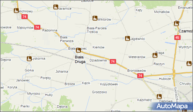 mapa Biała Rządowa, Biała Rządowa na mapie Targeo