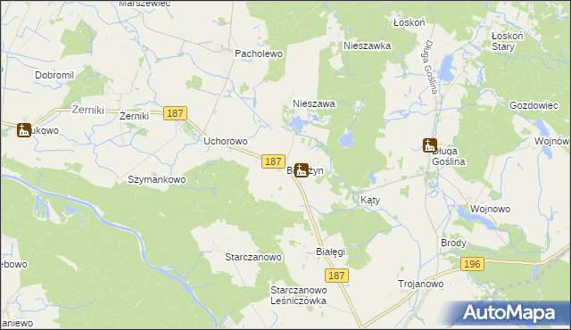 mapa Białężyn gmina Murowana Goślina, Białężyn gmina Murowana Goślina na mapie Targeo