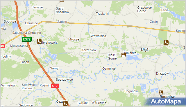 mapa Białki Dolne, Białki Dolne na mapie Targeo