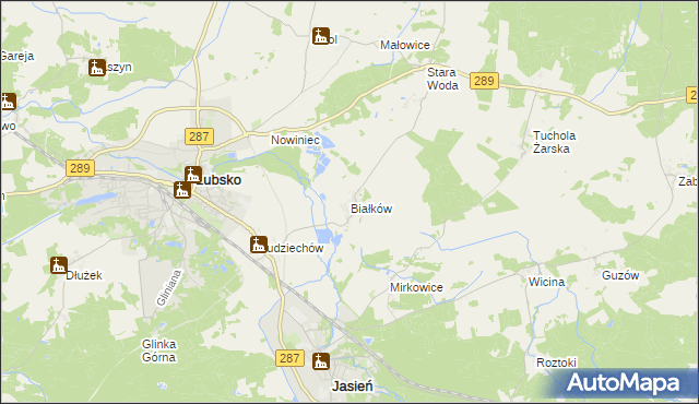 mapa Białków gmina Lubsko, Białków gmina Lubsko na mapie Targeo