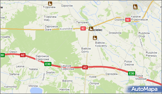 mapa Białków Górny, Białków Górny na mapie Targeo