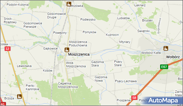 mapa Białkowice, Białkowice na mapie Targeo