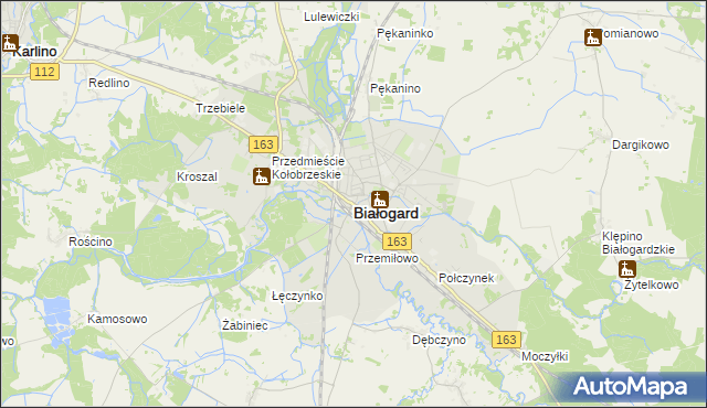 mapa Białogard, Białogard na mapie Targeo