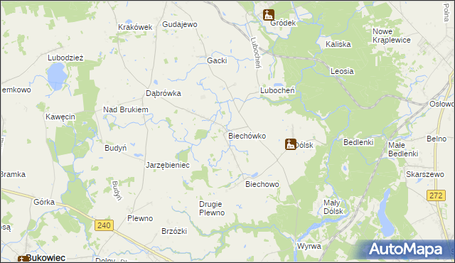 mapa Biechówko gmina Drzycim, Biechówko gmina Drzycim na mapie Targeo