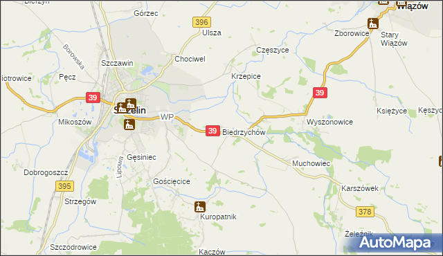 mapa Biedrzychów gmina Strzelin, Biedrzychów gmina Strzelin na mapie Targeo