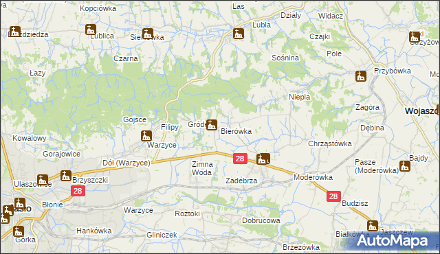 mapa Bierówka, Bierówka na mapie Targeo