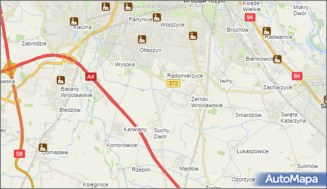 mapa Biestrzyków, Biestrzyków na mapie Targeo