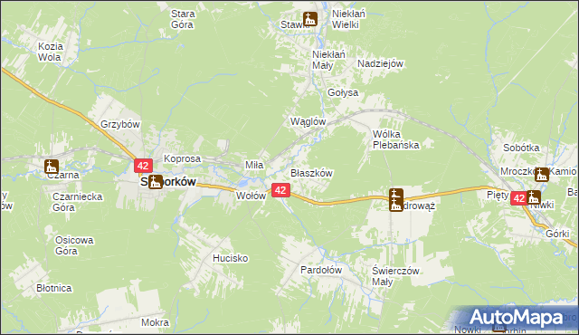 mapa Błaszków, Błaszków na mapie Targeo