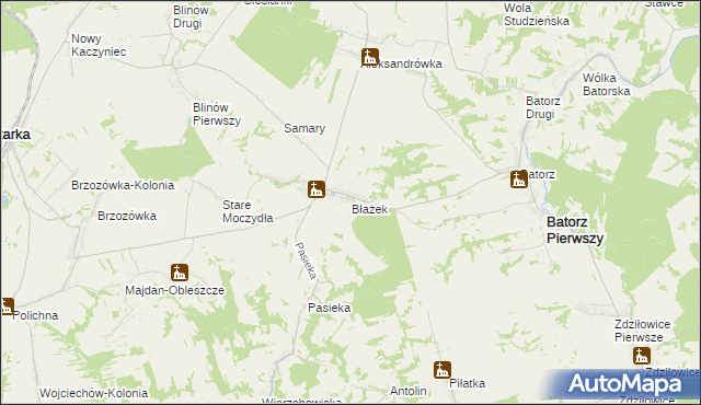 mapa Błażek, Błażek na mapie Targeo