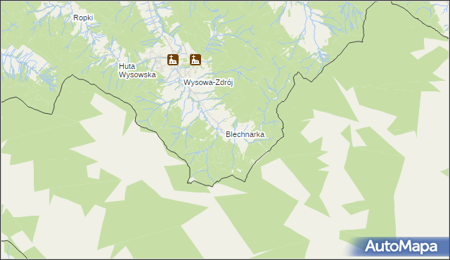 mapa Blechnarka, Blechnarka na mapie Targeo