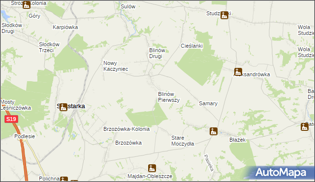 mapa Blinów Pierwszy, Blinów Pierwszy na mapie Targeo