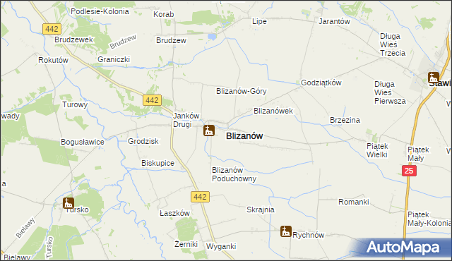 mapa Blizanów, Blizanów na mapie Targeo