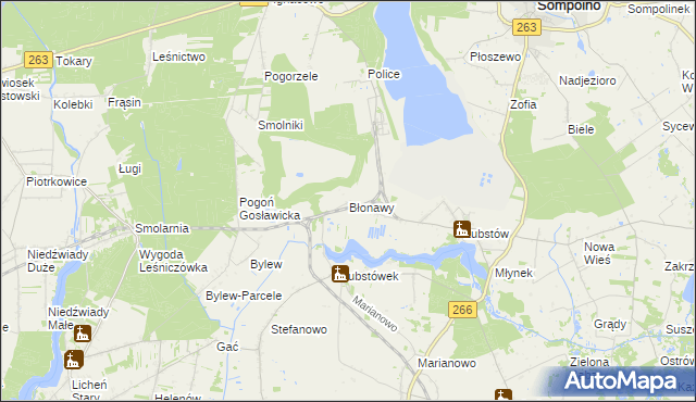 mapa Błonawy, Błonawy na mapie Targeo