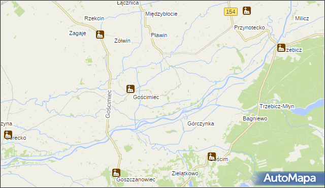 mapa Błotno gmina Zwierzyn, Błotno gmina Zwierzyn na mapie Targeo