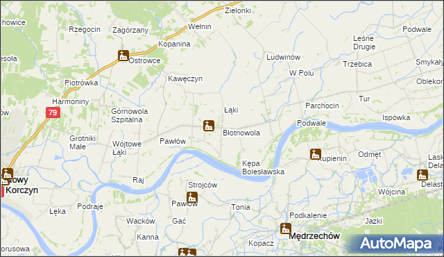 mapa Błotnowola, Błotnowola na mapie Targeo