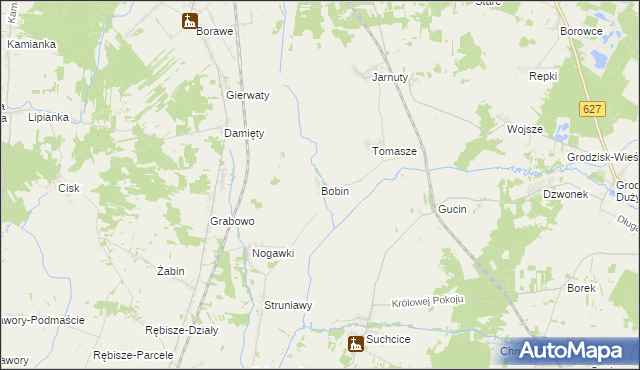mapa Bobin gmina Czerwin, Bobin gmina Czerwin na mapie Targeo