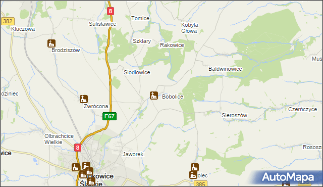 mapa Bobolice gmina Ząbkowice Śląskie, Bobolice gmina Ząbkowice Śląskie na mapie Targeo