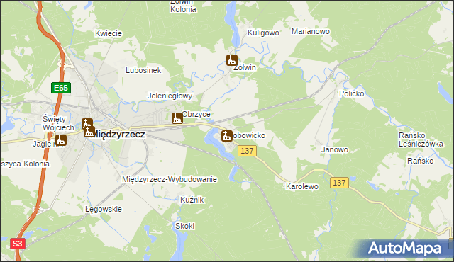 mapa Bobowicko, Bobowicko na mapie Targeo