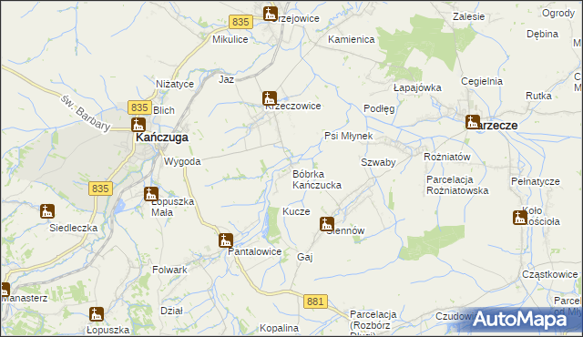 mapa Bóbrka Kańczucka, Bóbrka Kańczucka na mapie Targeo