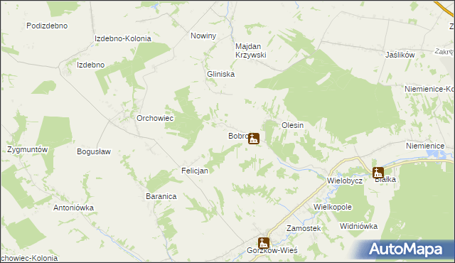 mapa Bobrowe, Bobrowe na mapie Targeo