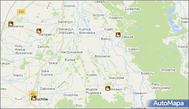 mapa Bobrowniki gmina Grabów nad Prosną, Bobrowniki gmina Grabów nad Prosną na mapie Targeo