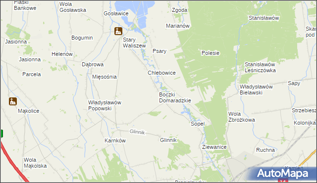 mapa Boczki Domaradzkie, Boczki Domaradzkie na mapie Targeo