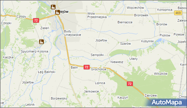 mapa Boczki gmina Poddębice, Boczki gmina Poddębice na mapie Targeo