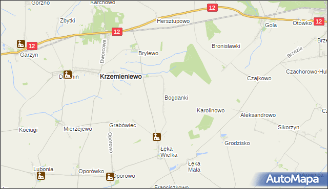 mapa Bogdanki gmina Poniec, Bogdanki gmina Poniec na mapie Targeo