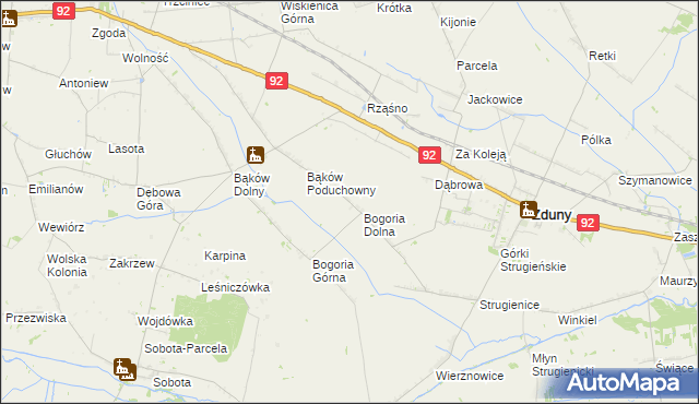 mapa Bogoria Pofolwarczna, Bogoria Pofolwarczna na mapie Targeo