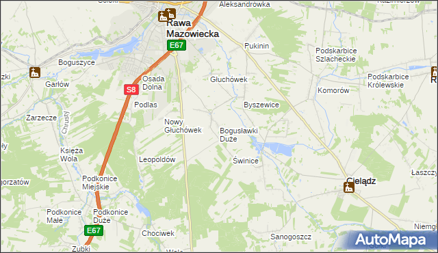 mapa Bogusławki Duże, Bogusławki Duże na mapie Targeo