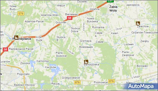 mapa Bolesławek, Bolesławek na mapie Targeo