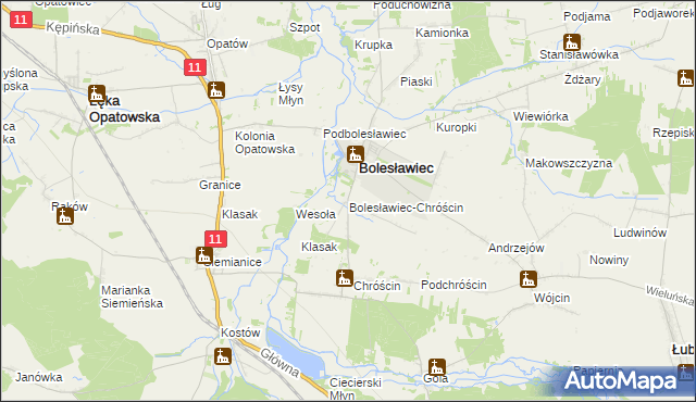 mapa Bolesławiec-Chróścin, Bolesławiec-Chróścin na mapie Targeo