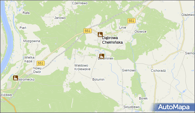 mapa Boluminek, Boluminek na mapie Targeo