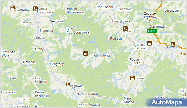 mapa Bonarówka, Bonarówka na mapie Targeo