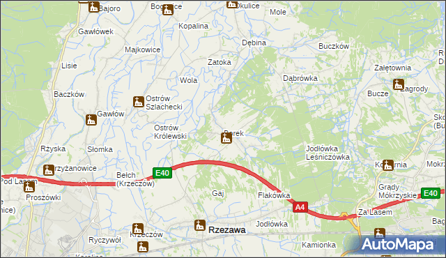 mapa Borek gmina Rzezawa, Borek gmina Rzezawa na mapie Targeo