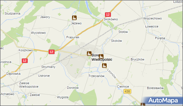 mapa Borek Wielkopolski, Borek Wielkopolski na mapie Targeo