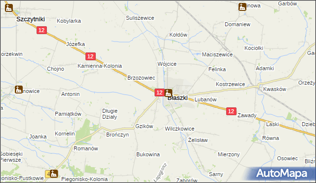 mapa Borysławice, Borysławice na mapie Targeo