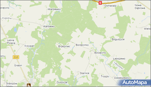 mapa Borzęcinko, Borzęcinko na mapie Targeo